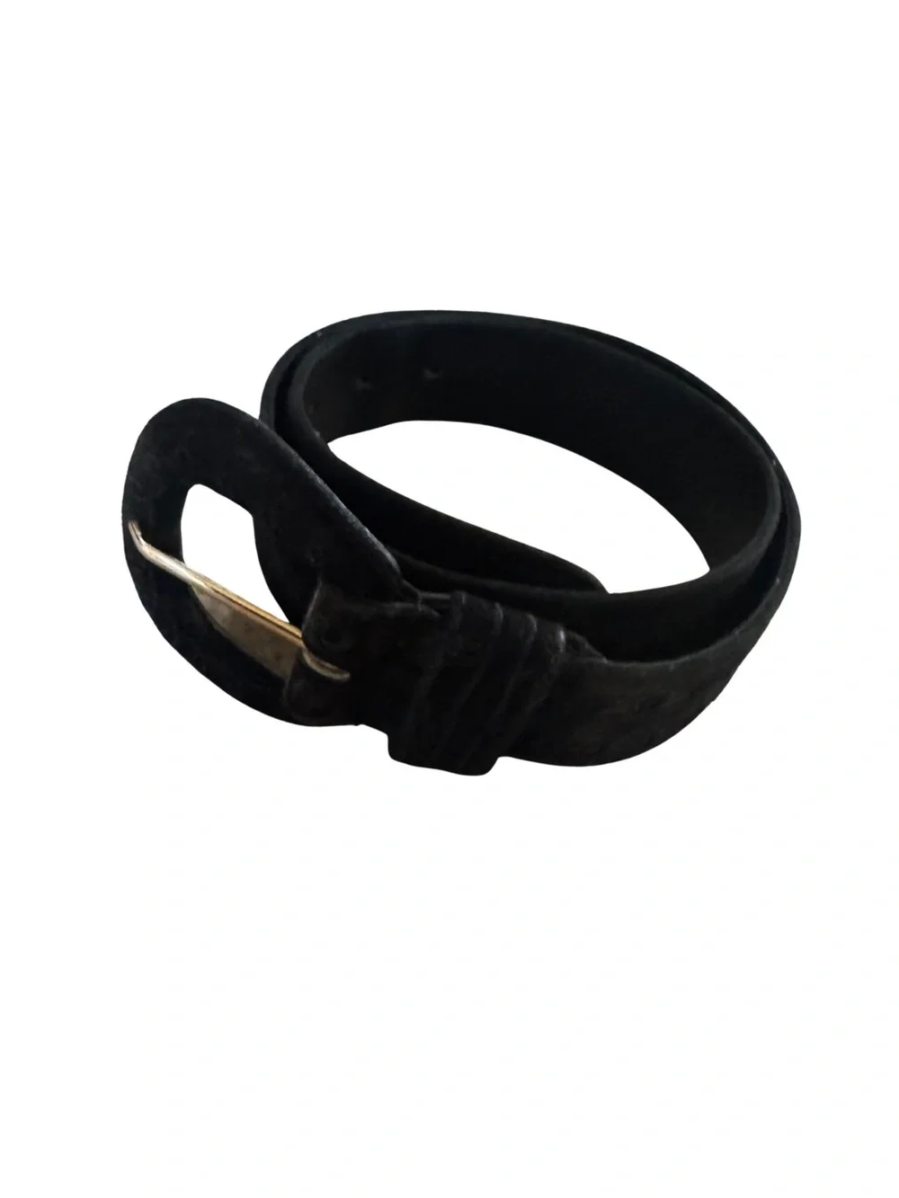 Express Black Suede Belt with Metal Pin Buckle Size M